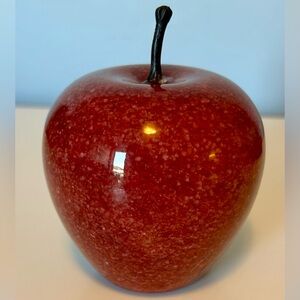 Vintage Style Red Speckled Apple Paperweight 
Decorative Fruit
